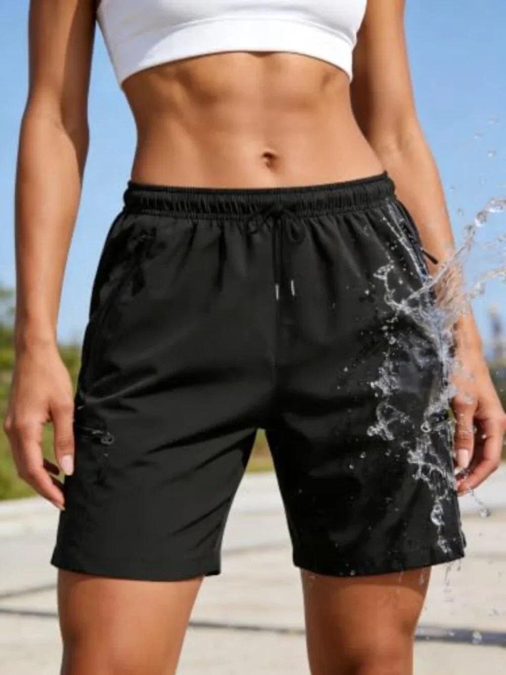 Women's Quick-Dry Hiking Cargo Shorts with Zipper Pockets